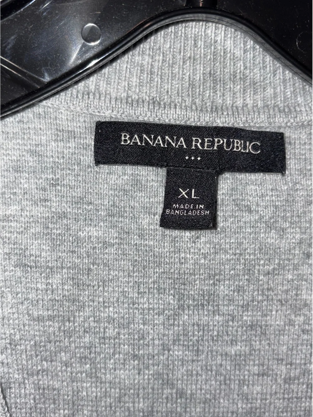 Banana Republic Men’s XL Gray Cardigan 100% Cotton V Neck Button Front Old Money